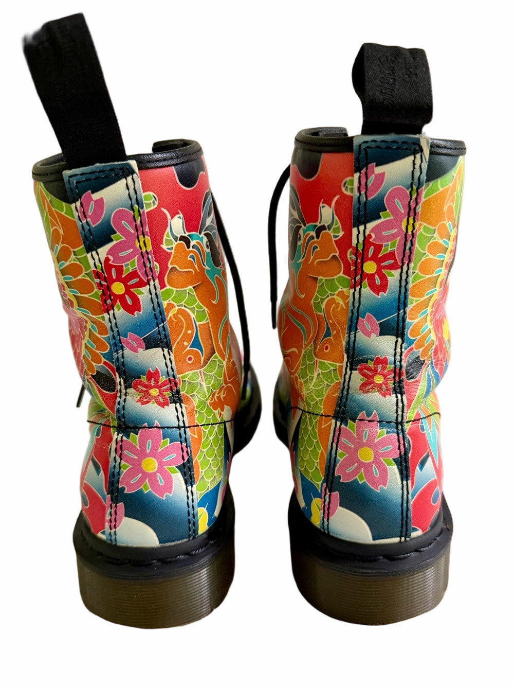 Dr. Martens 1460W Psych Tattoo Leather Strap Pascal‎ Combat Boots Women’s Size 9 - Picture 9 of 15